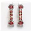Image 1 : 11.78 ctw Tourmaline & Diamond Earrings 14K Yellow Gold - REF-236R4K