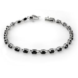 9.10 ctw Blue Sapphire Bracelet 14k White Gold - REF-79F3M