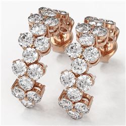 4.32 ctw Diamond Designer Earrings 18K Rose Gold - REF-288Y3X