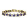 Image 1 : 15.2 ctw Sapphire & Diamond Micro Pave Halo Bracelet 10k Yellow Gold - REF-244Y2X