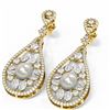 Image 3 : 5.93 ctw Diamond & Pearl Earrings 18K Yellow Gold - REF-612G4W