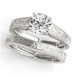 1.5 ctw Certified VS/SI Diamond 2pc Wedding Set 14k White Gold - REF-491F2M