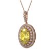 Image 1 : 18.56 ctw Canary Citrine & Diamond Victorian Necklace 14K Rose Gold - REF-244M2G