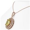 Image 3 : 18.56 ctw Canary Citrine & Diamond Victorian Necklace 14K Rose Gold - REF-244M2G