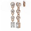 Image 3 : 2.5 ctw Emerald Cut Diamond Earrings 18K Rose Gold - REF-424F2M