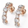Image 1 : 3.74 ctw Diamond Designer Earrings 18K Rose Gold - REF-344R3K