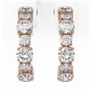 Image 2 : 3.74 ctw Diamond Designer Earrings 18K Rose Gold - REF-344R3K