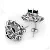 Image 2 : 3.10 ctw Emerald & Diamond Earrings 14k White Gold - REF-80K5Y