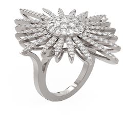 3.1 ctw Diamond Ring 18K White Gold - REF-274A8N