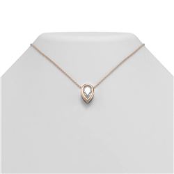 2 ctw Pear Diamond Necklace 18K Rose Gold - REF-877K5Y
