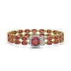 Image 1 : 17.35 ctw Tourmaline & Diamond Bracelet 14K Yellow Gold - REF-245W5H