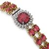 Image 2 : 17.35 ctw Tourmaline & Diamond Bracelet 14K Yellow Gold - REF-245W5H