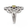 Image 2 : 2.02 ctw Fancy Yellow Diamond Ring 18K White Gold - REF-258X4A