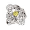 Image 3 : 2.02 ctw Fancy Yellow Diamond Ring 18K White Gold - REF-258X4A