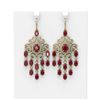 Image 1 : 20.7 ctw Ruby & Diamond Earrings 18K Yellow Gold - REF-527R3K