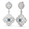 Image 2 : 6.48 ctw Intense Blue Diamond Earrings 18K White Gold - REF-595W3H