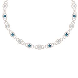 25 ctw SI/I Intense Blue Diamond Necklace 18K Rose Gold - REF-2070G2W