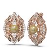 Image 2 : 3 ctw Diamond & Pearl Earrings 18K Rose Gold - REF-299K3Y