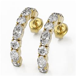 3.12 ctw Oval Cut Diamond Designer Earrings 18K Yellow Gold - REF-299F2M