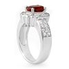 Image 2 : 2.25 ctw Rubellite & Diamond Ring 14k White Gold - REF-87Y8X