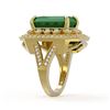 Image 3 : 11.98 ctw Certified Emerald & Diamond Victorian Ring 14K Yellow Gold - REF-267H6R