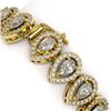 Image 3 : 12.2 ctw Pear Cut Diamond Micro Pave Bracelet 18K Yellow Gold - REF-1025H8R