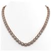 Image 1 : 24.86 ctw Emerald Cut Diamond Micro Pave Necklace 18K Rose Gold - REF-2918W3H