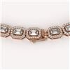 Image 3 : 24.86 ctw Emerald Cut Diamond Micro Pave Necklace 18K Rose Gold - REF-2918W3H