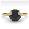 Image 1 : 2.0 ctw Black Diamond Designer Engagment Ring 18k Yellow Gold - REF-73K5Y