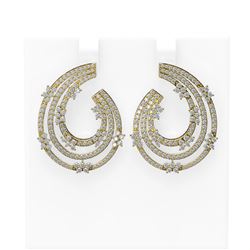 4.31 ctw Diamond Earrings 18K Yellow Gold - REF-377W8H