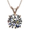 Image 1 : 2 ctw Certified Quality Diamond Solitaire Necklace 10k Rose Gold - REF-449K5Y