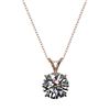 Image 3 : 2 ctw Certified Quality Diamond Solitaire Necklace 10k Rose Gold - REF-449K5Y