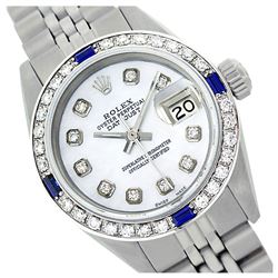 Rolex Ladies Stainless Steel, Diam Dial & Diam/Sapphire Bezel, Sapphire Crystal - REF-426H5W
