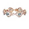 Image 3 : 15.67 ctw Blue Topaz & Diamond Bracelet 18K Rose Gold - REF-601K3Y