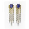 Image 1 : 13.73 ctw Sapphire & Diamond Earrings 18K Yellow Gold - REF-890F9M