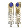 Image 2 : 13.73 ctw Sapphire & Diamond Earrings 18K Yellow Gold - REF-890F9M
