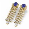 Image 3 : 13.73 ctw Sapphire & Diamond Earrings 18K Yellow Gold - REF-890F9M