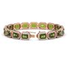 Image 2 : 26.38 ctw Tourmaline & Diamond Micro Pave Halo Bracelet 10k Rose Gold - REF-436R4K