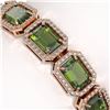 Image 3 : 26.38 ctw Tourmaline & Diamond Micro Pave Halo Bracelet 10k Rose Gold - REF-436R4K