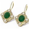 Image 3 : 9.96 ctw Emerald & Diamond Earrings 18K Yellow Gold - REF-336K4Y