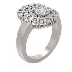 2.58 ctw Diamond Ring 18K White Gold - REF-550K2Y