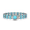 Image 1 : 13.37 ctw Turquoise & Diamond Bracelet 14K White Gold - REF-245K5Y