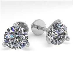 1.50 ctw Certified VS/SI Diamond Stud Earrings Martini 14k White Gold - REF-195X8A