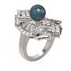 Image 1 : 2 ctw Diamond & Pearl Ring 18K White Gold - REF-253H3R