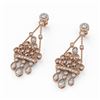 Image 1 : 3.33 ctw Diamond Designer Earrings 18K Rose Gold - REF-753N3F