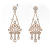 Image 2 : 3.33 ctw Diamond Designer Earrings 18K Rose Gold - REF-753N3F