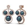 Image 2 : 2.61 ctw Diamond & Pearl Earrings 18K Rose Gold - REF-298W4H