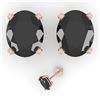 Image 2 : 10 ctw Oval Black Diamond Stud Designer Earrings 18k Rose Gold - REF-193X5A