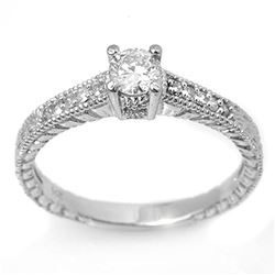 0.70 ctw Certified VS/SI Diamond Solitaire Ring 14k White Gold - REF-81H5R