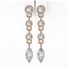 Image 2 : 2 ctw Marquise Cut Diamond Designer Earrings 18K Rose Gold - REF-239H9R